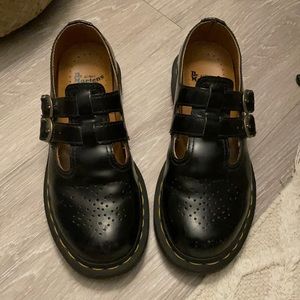 Dr Marten Mary Jane Shoes, Black Leather, Size 6